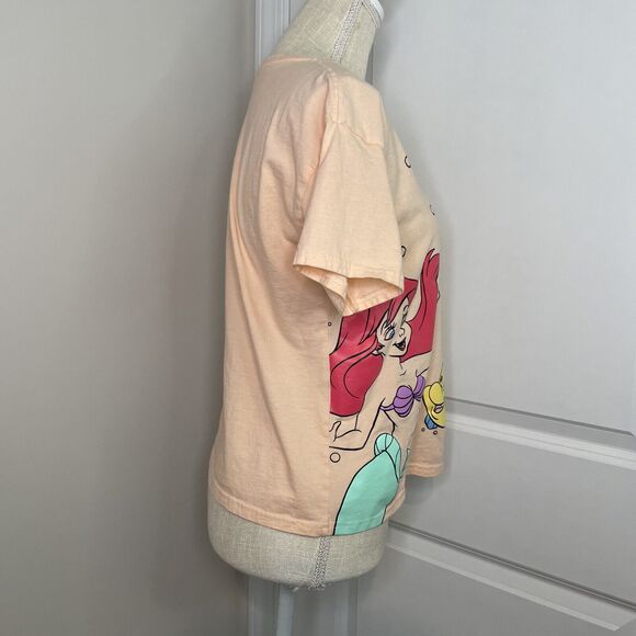 Disney Princess Ariel Little Mermaid Short Sleeve Peach Pink Girls XL Licensed - Picture 2 of 9